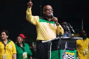 Jacob Zuma lors du lancement de la campagne de l’ANC, le 11 janvier 2014 à Nelspruit. © AFP