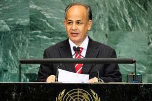 Moulaye Ould Mohamed Laghdaf aux Nations Unies, à New York, le 21 septembre 2012. © AFP