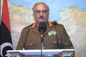 L’homme fort de l’est libyen, le maréchal Khalifa Haftar. © Capture d’écran Youtube