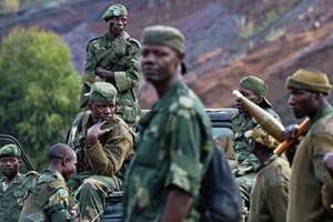 Des soldats de l’armée congolaise (FARDC) déployés près de Goma, dans l’est de la RDC. © AFP