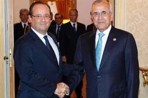 Le président François Hollande et son homologue libanais, Michel Sleimane, le 15 septembre 2013. © AFP