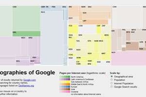 Cartographie des résultats Google liés aux noms des pays. © DR