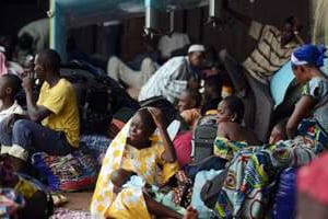 Musulmans déplacés de Centrafrique dans un hangar de l’aéroport de Bangui, le 30 janvier 2014. © AFP