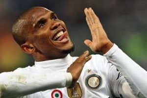 Samuel Eto’o, attaquant de l’équipe du Cameroun. © AFP