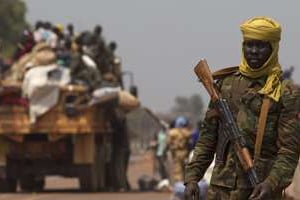 Un soldat tchadien de la Misca dans une rue de Bangui, le 22 janvier 2014. © Reuters