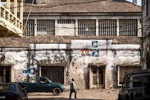Le quartier de Bissau Velho, le plus ancien de la capitale, début mars. © SYLVAIN CHERKAOUI pour J.A.