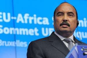 Mohamed Ould Abdel Aziz, lors du sommet UE-Afrique à Bruxelles, début avril. © AFP