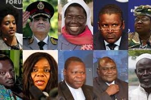 Les dix Africains distingués par le classement Time 2014. © AFP/Reuters – Montage JA
