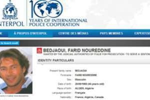 Capture d’écran de la notice de recherche de Farid Bedjaoui sur le site internet d’Interpol. © J.A.