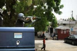 La police nigériane à Maiduguri le 5 juin 2013. © AFP