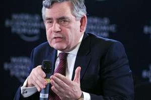 Gordon Brown,envoyé spécial de l’ONU chargé de l’éducation, à Abuja le 7 mai 2014. © AFP