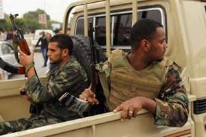 Des soldats libyens à Benghazi. © AFP