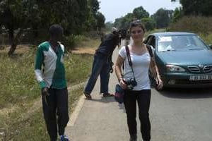 Camille Lepage à Damara, au nord de Bangui, le 21 février 2014. © AFP