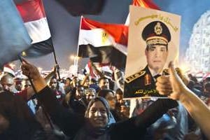 Des partisans d’Abdel Fattah al-Sissi. © AFP