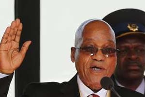 Jacob Zuma lors de sa prestation de serment le 24 mai 2014 à Pretoria. © AFP