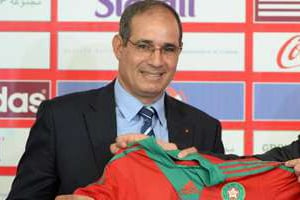 Badou Zaki, sélectionneur de l’équipe du Maroc. © AFP