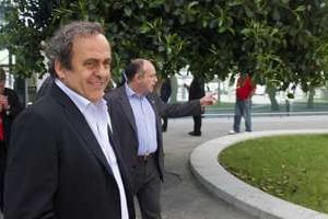 Michel Platini, président de l’UEFA, à Gibraltar le 10 mai 2014. © AFP