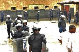 La cour de la prison centrale de Bukavu, le 1er janvier 2012. © AFP