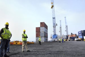 La blue zone est située non loin du port de Conakry. © Vincent Fournier/JA