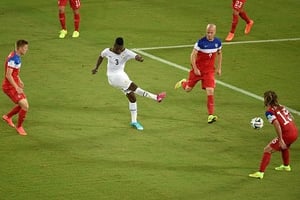 Asamoah Gyan n’a pas pu empêcher la défaite du Ghana (1-2). © AFP