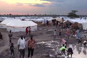 Le camp de réfugiés de Bentiu, au Soudan du Sud, le 23 avril 2014. © AFP
