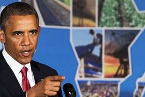 Barack Obama pendant sa première tournée africaine, en juillet 2013. © AFP