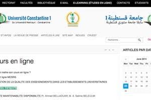 L’université algérienne de Constantine est le premier établissement francophone de la liste. © Capture d’écran du site de l’université