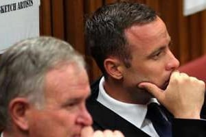 Oscar Pistorius devant la justice à Pretoria. © AFP