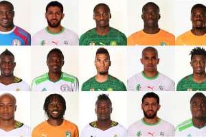 Les quinze joueurs sélectionnés par Jeune Afrique. © AFP/Montage JA