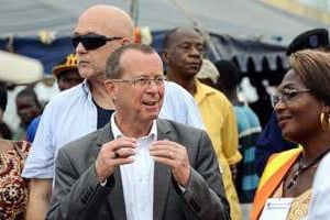 Martin Kobler, chef de la Monusco, près de Kinshasa le 23 mai 2014. © AFP