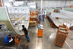 Aerolia, filiale d’Airbus spécialisée dans les matériaux composites, s’apprête à agrandir son usine d’El Mghira, près de Tunis. © Onis Abid/JA