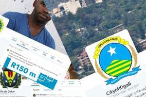 Visuels des comptes Twitter des villes du Cap, de Kigali et de Dakar. © DR