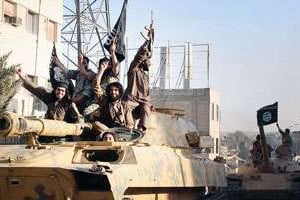 Jihadistes de l’État islamique en Syrie, le 30 juin. © AP/Sipa