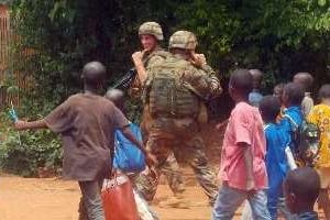 Des soldats de la force Sangaris à Bangui. © AFP