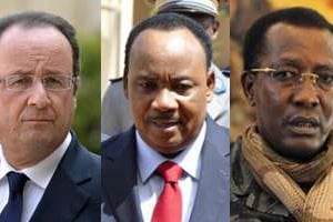 François Hollande, Mahamadou Issoufou et Idriss Déby Itno. © AFP/Montage J.A.