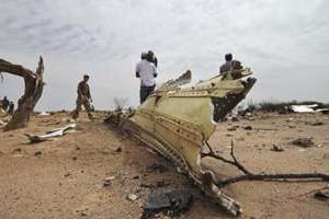 Les débris de l’avion d’Air Algérie le 26 juillet 2014. © AFP