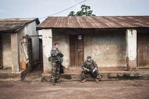 Des soldats français à de Boda, du sud de la Centrafrique, le 24 juillet 2014. © AFP