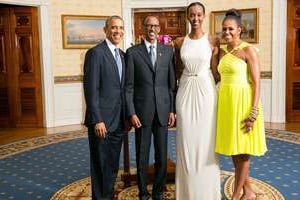 Le président rwandais Paul Kagamé et sa fille Ange. © Département d’État américain