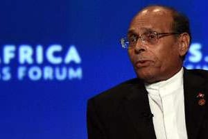Le président tunisien Moncef Marzouki, lors du sommet États-Unis-Afrique, le 5 août 2014. © Jewel Samad/AFP