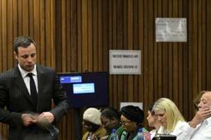 Oscar Pistorius, le 8 août 2014 au tribunal de Pretoria. © AFP
