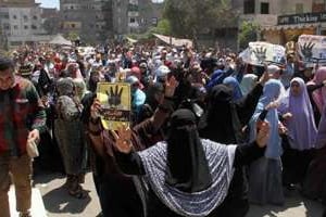 Manifestation de partisans des Frères musulmans au Caire, le 4 juillet 2014. © AFP