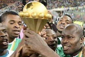 Les Nigerians fêtent leur victoire en finale de la dernière Coupe d’Afrique des nations. © AFP