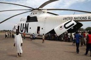 Un hélicoptère de la mission onusienne au Soudan du sud. © AFP