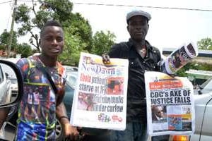 L’épidémie d’Ebola à la une de la presse au Liberia, le 8 septembre 2014 au Liberia. © AFP