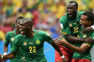 La joie des joueurs camerounais. © AFP