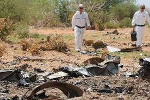 Le site du crash, au Mali, d’un avion d’Air Algerie, le 29 juillet 2014. © AFP