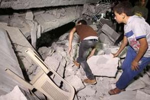 La maison de Hussam Qawasmeh, soupçonnés du meurtre des 3 jeunes Israéliens, le 18 août 2014. © AFP