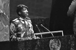 Thomas Sankara, le 4 octobre 1984 à l’ONU. © Nations unies
