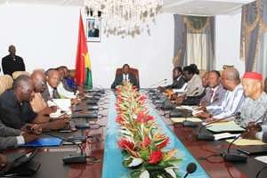Lors de la rencontre au palais de Kosyam, le jeudi 25 septembre. © Présidence du Faso