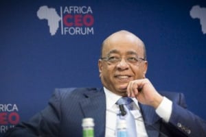 MO Ibrahim, lors du Africa CEO Forum 2014, à Genève. © Eric Larrayadieu/Africa CEO Forum
